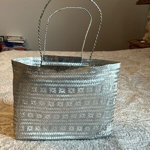 Vintage woven aluminum bag